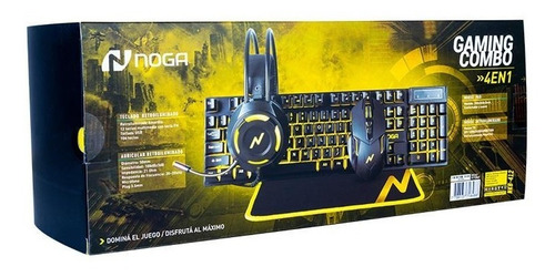 Kit Gamer Teclado Mouse Auricular Pad Combo 4en1 Noga Nkb412