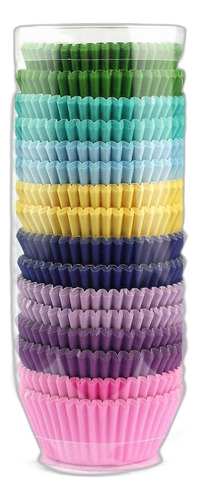 Xlloest Premium Mini Rainbow Bright Baking Cups Paquete De P