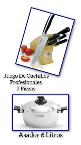 comprar Cuchillos De Cocina Renaware 7 Piezas + Olla Rena Ware 6 Lts