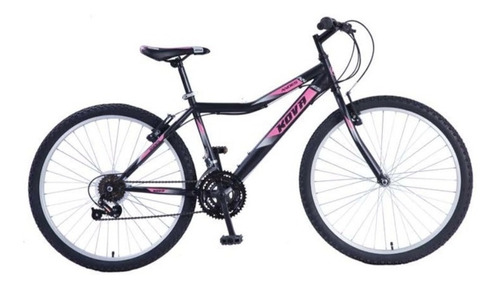 Mountain bike femenina Kova Andes R26 18v frenos v-brakes color negro/rosa