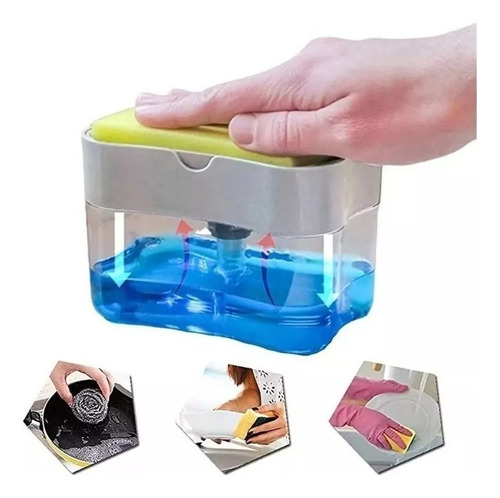 Dispenser Detergente Organizador Porta Esponja Cocina 2 En 1