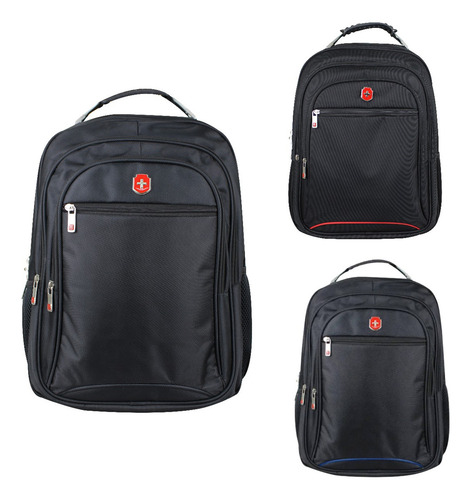 Mochila Unissex Para Notebook Reforçada Acolchoada Cor Azul Desenho Do Tecido Executiva
