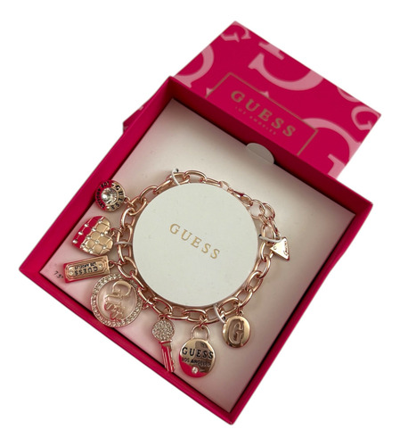 Pulsera Guess Rose Gold Charms G15679928 Dorado 18 Cm 19 Cm