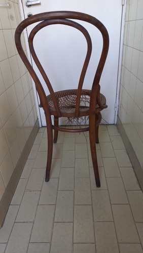 Sillas Thonet Viena - Son 2 De Madera Para Reparar Cuadriculado Marrón Oscuro Mimbre