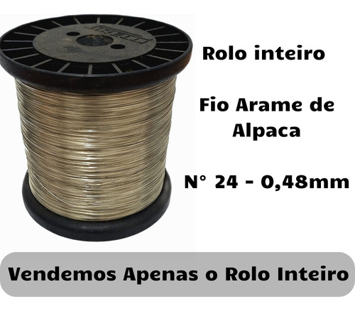Fio Arame Alpaca Artesanato Nº24 0,48mm - Rolo 1.100 Metros