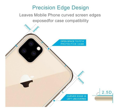 Imagen 3 de 7 de Lamina De Vidrio Templado Trasero Para iPhone 11 Pro Max