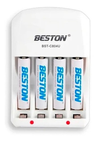 Baterias Beston Aaacargable X 4 Pack + Cargador Pila 