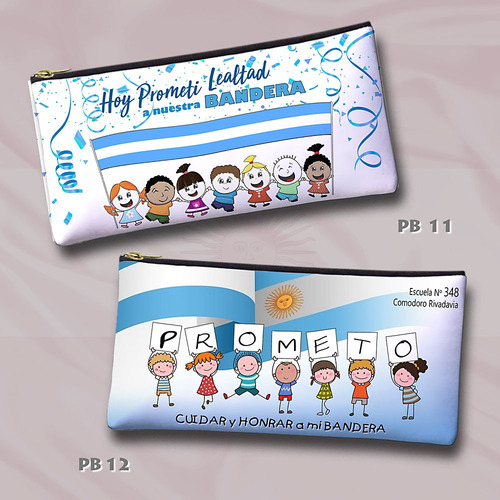 Cartuchera Personalizada Promesa Jura Bandera Con Nombre