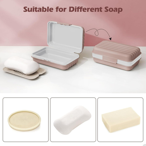 2 Soportes De Jabón De Viaje, Contenedor De Viaje, Caja Port