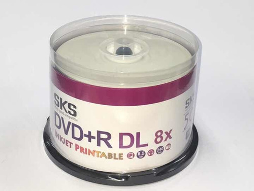 Cono X 50 Dvd+r Dl Doble Capa 8.5 Gb Sks 8x Printable Imprim