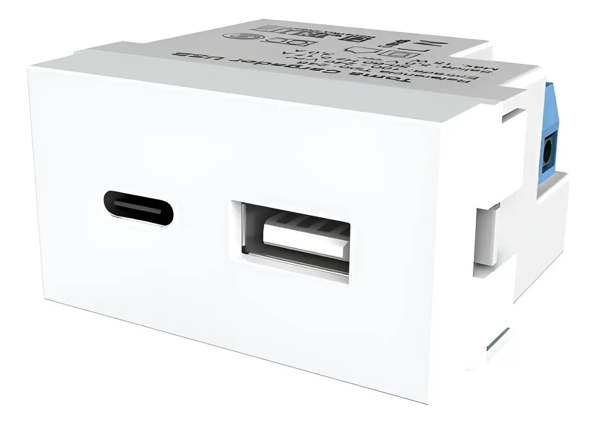 Modulo Toma Usb-c + Usb Carga 3a Blanco Jeluz 60646