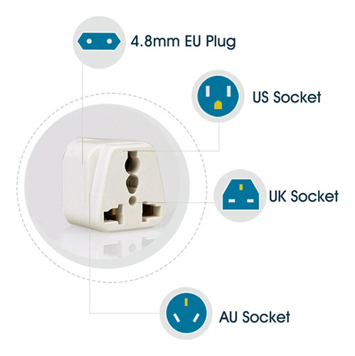 Adaptador Conversor De 4,8 Mm, 250 V, 10 A, Carga Máxima D