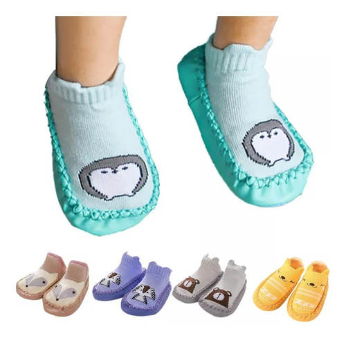 5 Par Zapatitos, Pantufla, Antiderrapante, Bebe, Niño, Anima