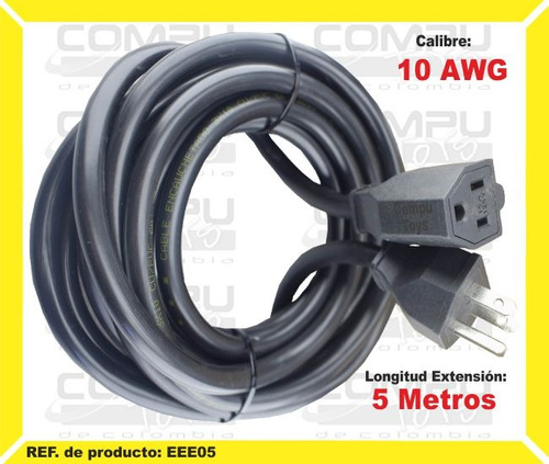 Extensión Encauchetada 3x10 5 Mts Ref: Eee05 Computoys Sas