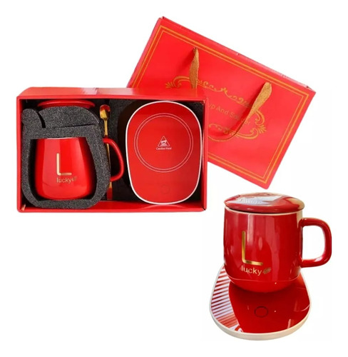 Tazon Con Calentador* Tazas De Te *tazas De Cafe Electrico Color Rojo