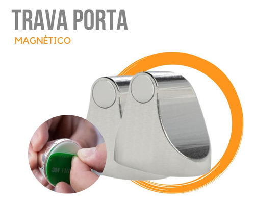 Imagem 6 de 6 de Descanso De Porta Magnético Resistente Prático E Cromado