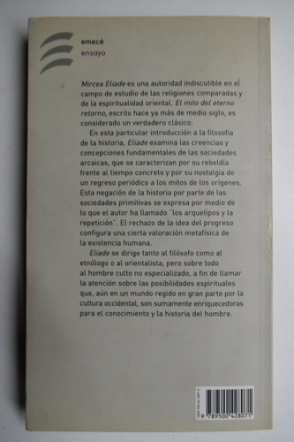 El Mito Del Eterno Retorno Mircea Eliade C259 (Usado)