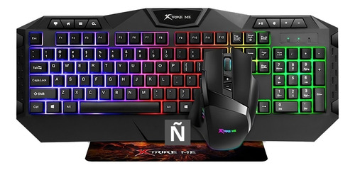 Combo Gamer 3en1 Xtrike Me Teclado Mouse Pad Pc Gaming Juego