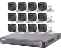 Comprar Kit Seguridad Hikvision Full Hd Dvr 16 + 12 Camaras 2mp Color Blanco