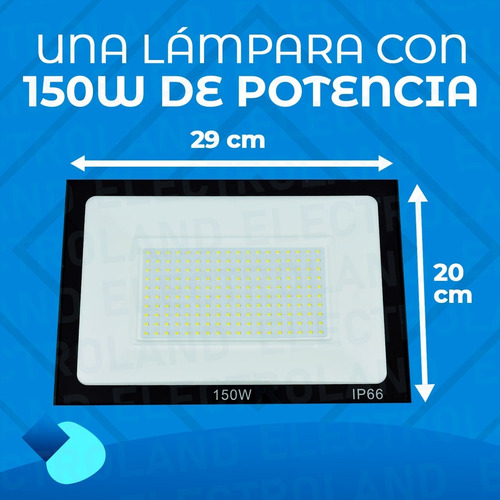 Imagen 6 de 10 de Reflector Led Blanco 150w Ip66 Bajo Consumo Alta Potencia