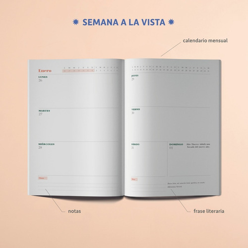 Agenda 2023 Literaria - Tapa Dura 21x15cm Cosida - Fera