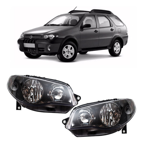 Juego Opticas Fiat Palio Adventure F2 2007 2008 2009 Negras