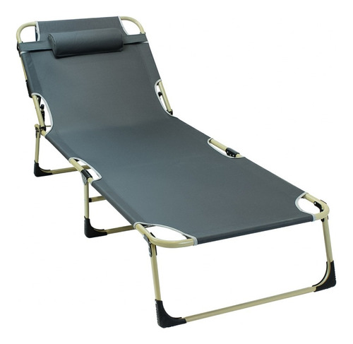 Camastro Plegable, Tumbon Relax, Cama Exterior O Interior Color Gris