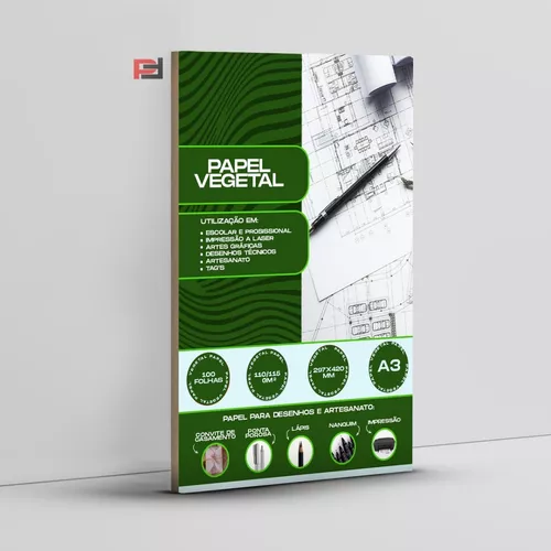 Papel Vegetal Para Desenho Arquitetura Engenharia 180gr A3