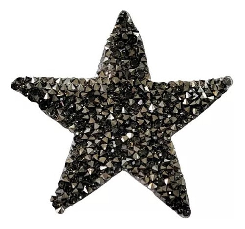 Pack Aplique Estrella De Strass Gris 7x7 Cm Termoadhesiva