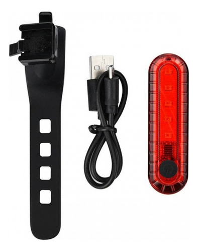 Luz Recargable Para Bicicleta No3 Cable Usb Luz Roja X 2 Und