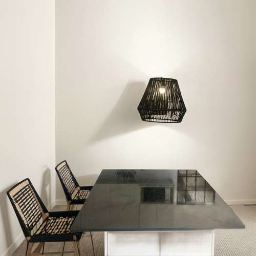 Set De 2 Banquetas Tulum Entrelazada Negro Negro