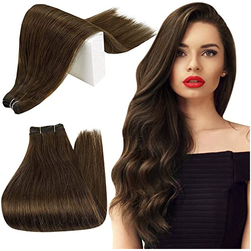 Goma Real Pelo Weft Extensiones Coser En Chocolate Mkq7g