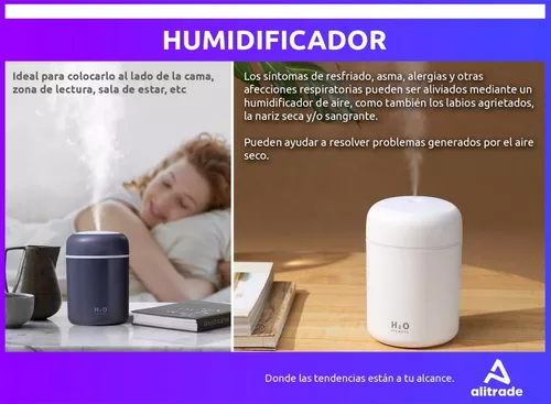 Humidificador Difusor Aromatizador Recargable Inalambrico Usb Luz Rgb Nave  Astronauta Alitrade Color Blanco