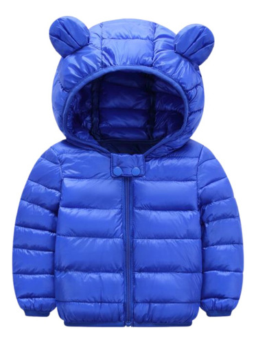 Jaqueta Ziper Infantil Com Capuz Casaco Puffer Inverno Frio