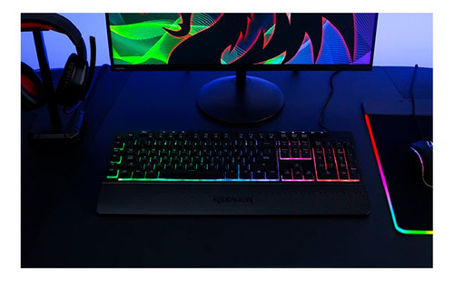 Imagen 6 de 6 de Teclado gamer Redragon Shiva K512W RGB QWERTY español latinoamérica color negro con luz RGB