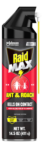 Raid Spray Max Para Hormigas Y Cucarachas 410 Ml 1 Unidad