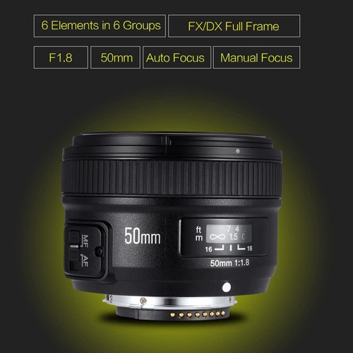 Imagen 5 de 8 de Lente 50mm Yongnuo F1.8 Af Auto Focus Fx Dx Full Frame Nikon