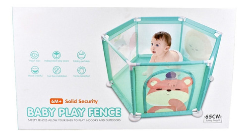 Corral Para Bebe Portable Seguridad Diversión Color Verde Diseño De La Tela Dibujos