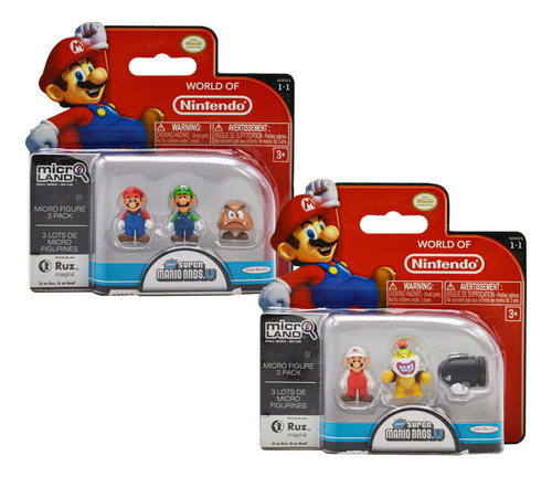 World Of Nintendo Mario Bros U Micro Figuras Pack 2pz Jakks