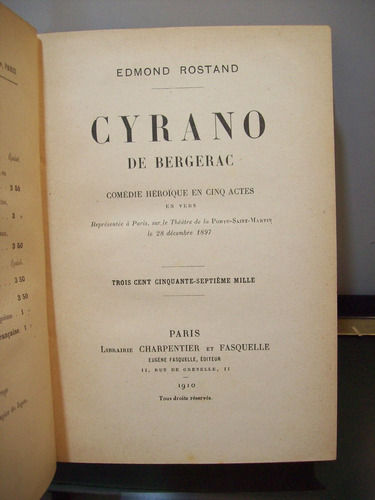 Adp Cyrano De Bergerac Comedie Heroique Cinq Actes Rostand