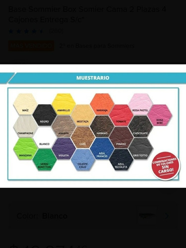 Imagen 6 de 8 de Base Sommier Con Cajones 2 Plaza 140x190 Cama Box Envios