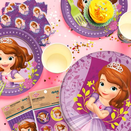 Kit Fiesta Basico Princesa Sofia 8 Personas