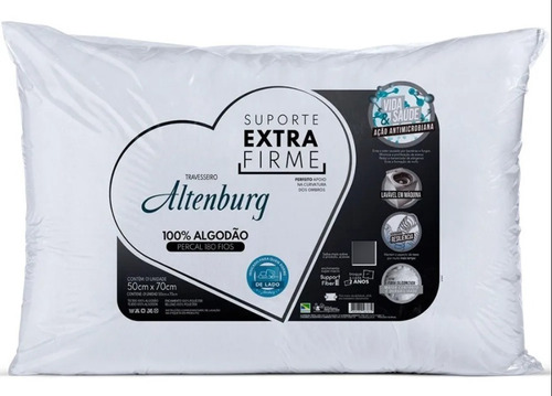 Travesseiro Suporte Extra Firme 180 Fios 50x70cm - Altenburg