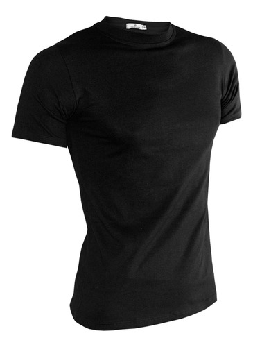 Playera Negra Hombre Cuello Redondo Ideal Para Estampar A016