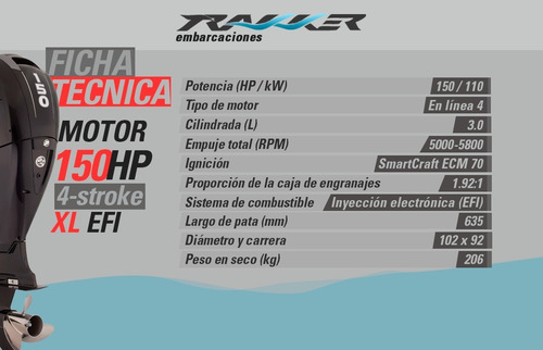 Imagen 2 de 20 de Motor Fuera De Borda Mercury 150 Hp Xl 4s 4 Tiempos