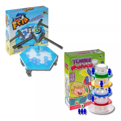 Jogo Infantil Kit Jogos Brinquedos Pinguim Numa Fria E Torre Maluca  Equilibrio Infantis Educativos Para Crianças Meninas Meninos Quebra Gelo  Brinquedo Selo Inmetro Art Brink