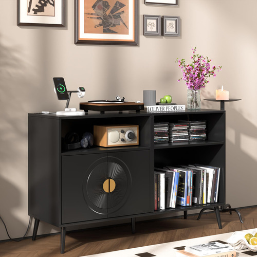 Soporte Grande Para Tocadiscos Marca X Modelo Y Con Puerta Color