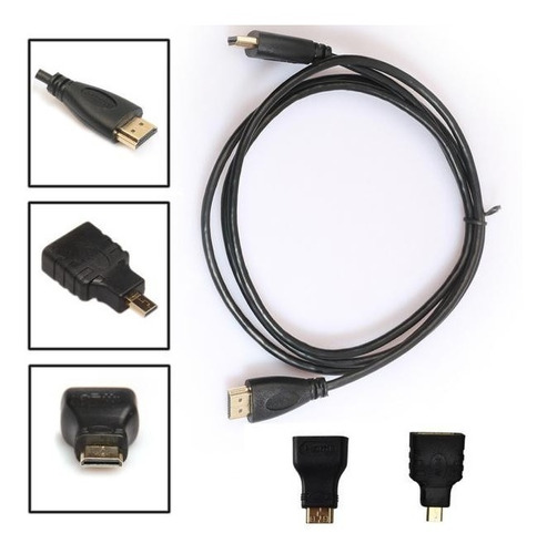 Cable Hdmi 1.5 Metros + Adaptador Micro Mini Hdmi