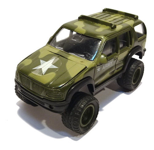 Soma Die Cast Us Army Military Suv In Green Camouflage