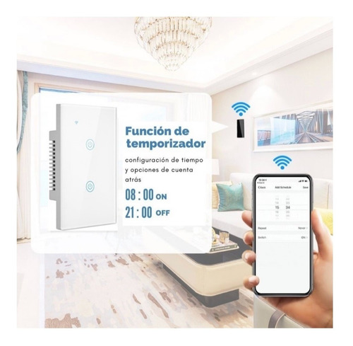 Imagen 9 de 9 de Apagador Inteligente Wifi 1 Botón Sencillo Interruptor Touch